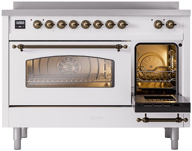 Ilve® Nostalgie II Series 48" White Pro Style Induction Range-3