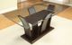 Furniture of America® Manhattan I Glass Top Rectangular Dining Table with Dark Cherry Base-3