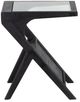 Porter International Designs Canberra Glass Top Recliner Table with Black Base-2