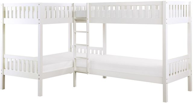 Homelegance® Galen White Twin/Twin Corner Bunk Bed-0