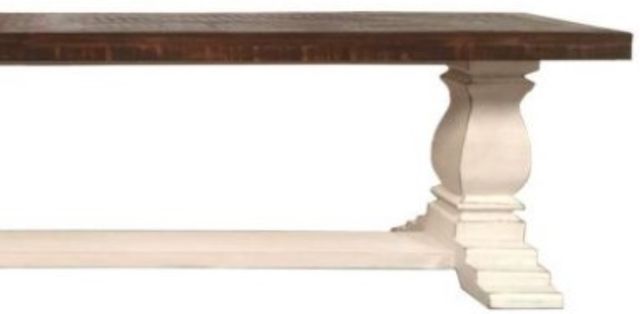 Million Dollar Rustic Pine Island Weathered White Bench-1