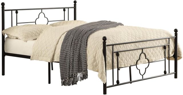 Mazin Furniture Morris Black Full Metal Rod Bed-0