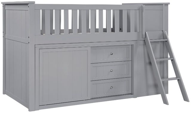 Homelegance® Orion Gray Twin Youth Low Loft Bunk Bed with Bookcase and Two Dressers-0