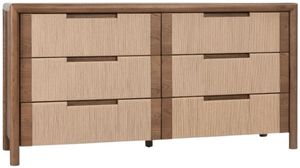 Front view of the Classic Home Corda Natural/Nut Brown 6-Drawer Dresser