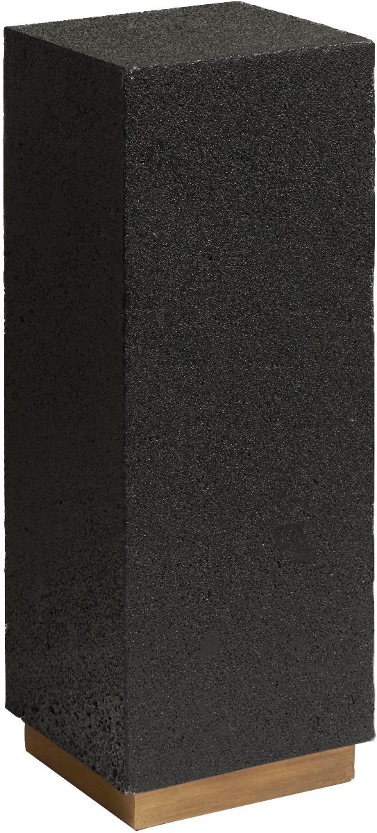 Pulaski™ Accents Black Small Lava Stone with Metal Base Pedestal