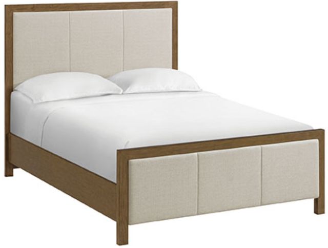 Whittier Wood® Furniture Bailey Nutmeg Queen Upholstered Panel Bed-0