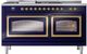 Ilve® Nostalgie II Noblesse 60'' Midnight Blue Pro Style Dual Fuel Range with Brass Trim-1