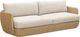 LH Home Siesta Natural Wicker Outdoor Sofa with Beige Olefin Fabric Cushions-0