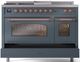 Ilve® Nostalgie II Series 48" Blue Grey Pro Style Dual Fuel Range-4