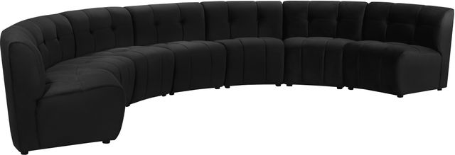 Meridian Furniture Limitless 7-Piece Black Velvet Modular Sectional-1