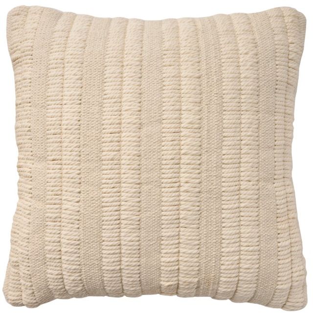 Nourison Home™ Mina Victory Lifestyle Ivory Woven Stripes 18"x18" Throw Pillow-0
