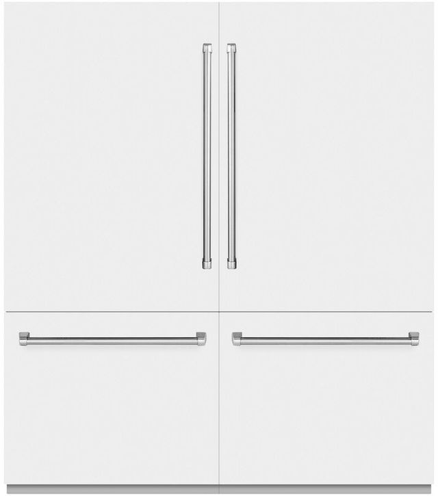 ZLINE 72" 39.6 Cu. Ft. White Matte Built-In French Door Refrigerator with Water Dispensers and Ice Makers-0