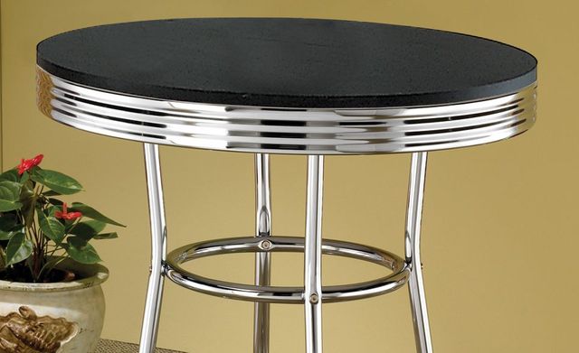 Coaster® Theodore Black Bar Table with Silver Base-3