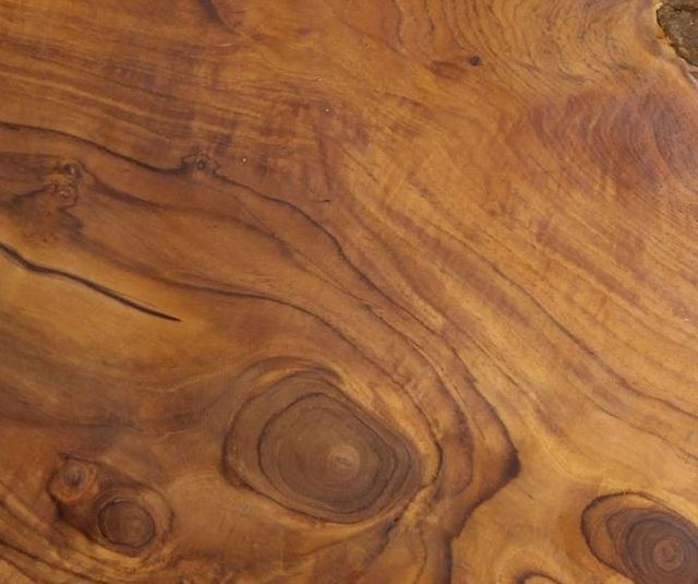 StyleCraft Natural Coffee Table with Black Base-2