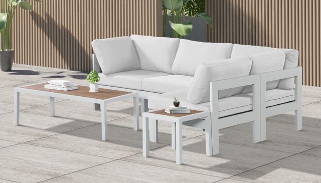 Meridian Furniture Nizuc 4-Piece White Outdoor Patio Modular Sectional Set-2