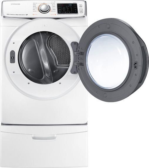Samsung 6300 Series 7.5 Cu. Ft. White Front Load Gas Dryer-2