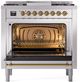 Ilve® Nostalgie II Series 36" Stainless Steel Pro Style Dual Fuel Range-2