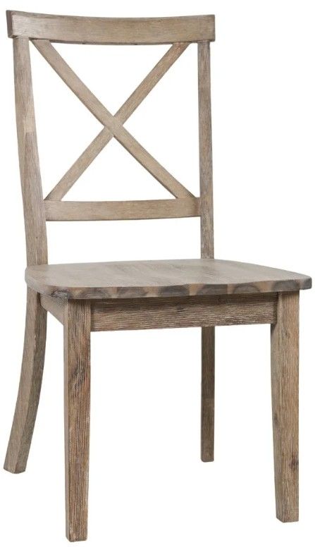 Jofran Inc. Eastern Tides 3-Piece Brushed Bisque Dining Table Set with X Back Chair-2