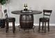 Sunny Designs™ Tobacco Leaf Round Pub Table with Wine Barrel Base-1
