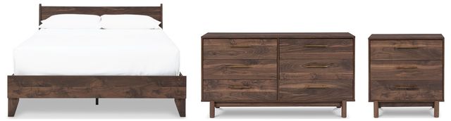 Signature Design by Ashley® Calverson 3-Piece Mocha Full Platform Bed Set-0
