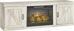 Signature Design by Ashley® Bellaby Whitewash TV Stand with Electric Infrared Fireplace Insert