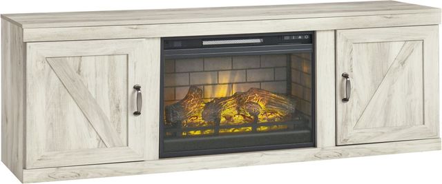 Signature Design by Ashley® Bellaby Whitewash TV Stand with Electric Infrared Fireplace Insert