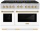 ZLINE Autograph Edition Paramount 48" Satin Stainless Steel Pro Style Dual Fuel Range with White Matte Door and Polished Gold Accents-0