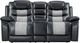 New Classic® Home Furnishings Nikko Black/Gray Manual Dual Reclining Console Loveseat-2