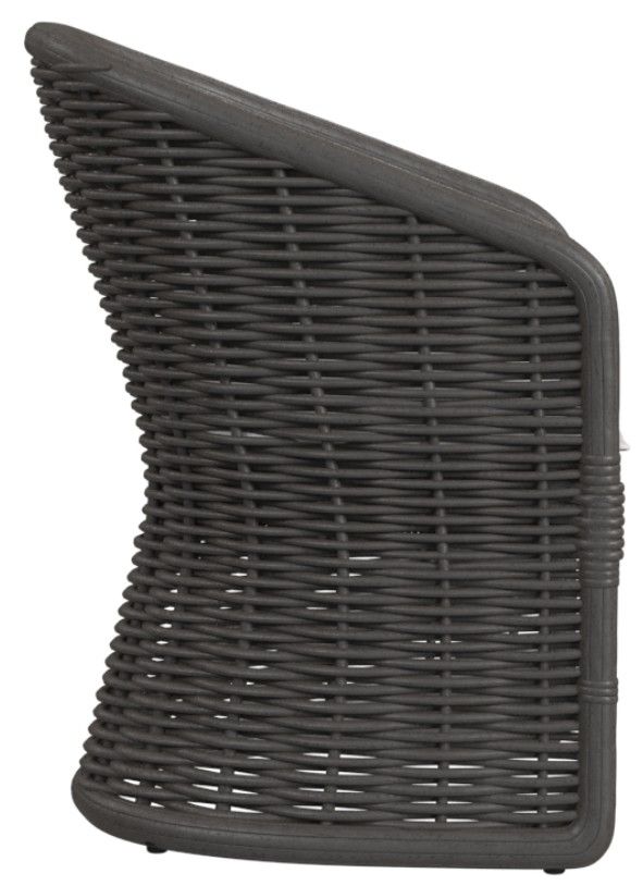 Sunset West Cabo Kahlua Resin Wicker Outdoor Dining Arm Chair with Soothe Pearl Cushion-2