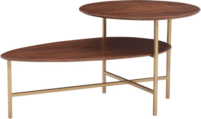 Powell® Tavin Brown Coffee Table with Gold Base-2
