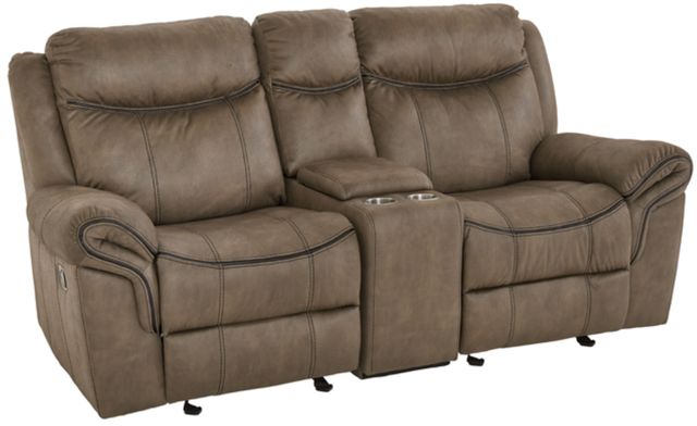 American Wholesale Furniture Knoxville Brown Manual Reclining Console Loveseat-0