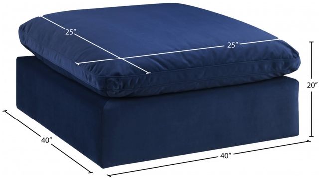 Meridian Furniture Comfy Navy Velvet Ottoman-3