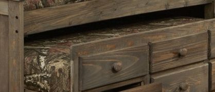 Simply Bunk Youth Beds Mossy Oak Twin Bookcase Captains Youth Bed with Twin Trundle and 3 Drawer Storage-1