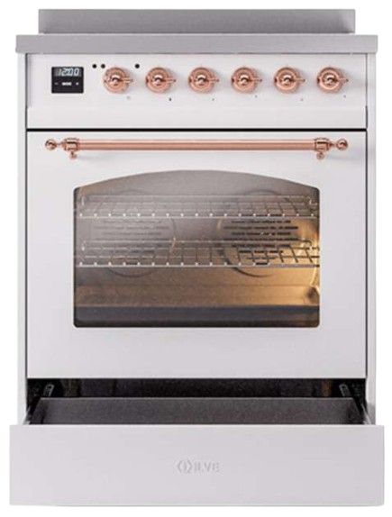 Ilve® Nostalgie II Series 30" White Pro Style Induction Range-2