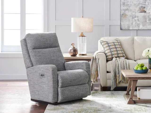 La-Z-Boy® Finley Smoke Power Rocking Recliner with Headrest and Lumbar-4