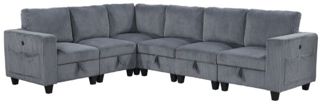 Homelegance® Walterboro 6-Piece Dark Gray Modular Sectional-0