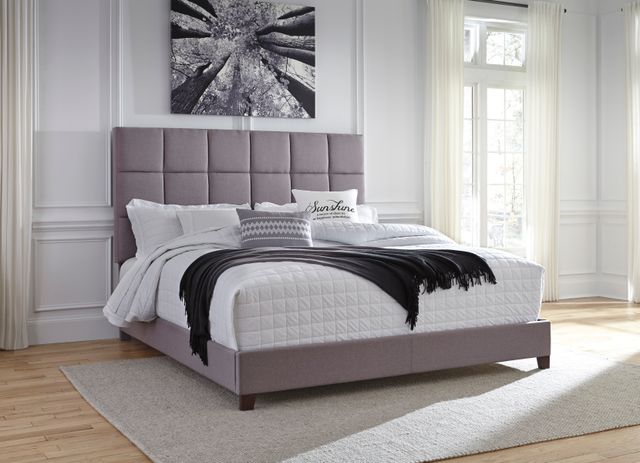 Signature Design by Ashley® Dolante Gray King Upholstered Panel Bed-1