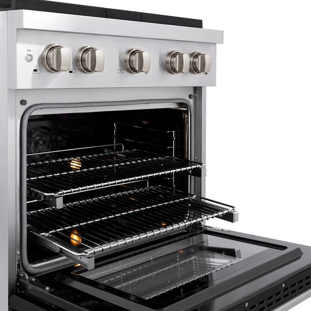 ZLINE Paramount Series 30" Stainless Steel Pro Style Dual Fuel Range with Black Matte Door-3