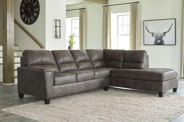 Signature Design by Ashley® Navi 2-Piece Smoke Right-Arm Facing Sectional and Chaise-4