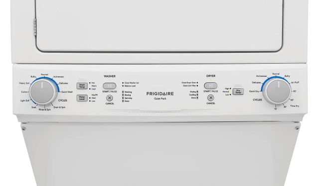 Frigidaire® 3.9 Cu. Ft. Washer, 5.5 Cu. Ft. Dryer White Stack Laundry-6