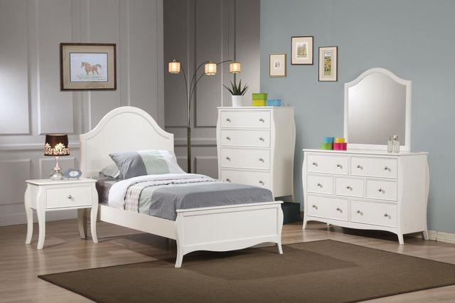 Coaster® Dominique 5-Piece White Full Youth Panel Bedroom Set-0