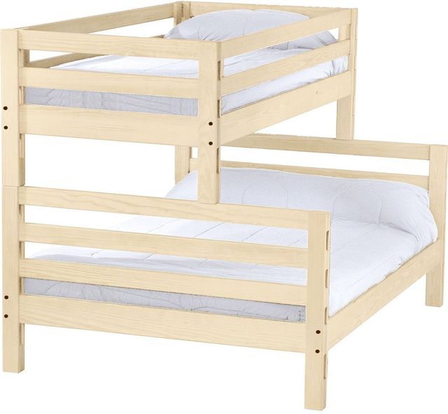 Crate Designs™ Furniture Unfinished Twin XL/Queen Ladder End Bunk Bed-0