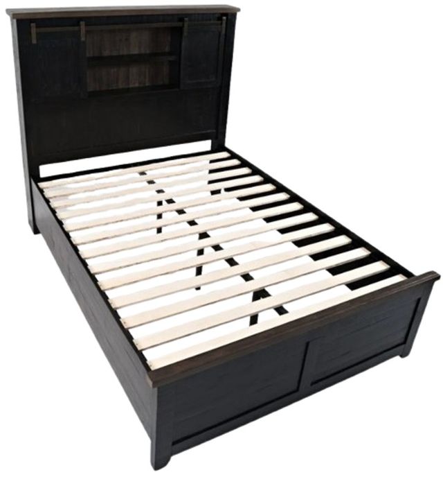 Jofran Inc. Madison County Vintage Black Queen Barn Door Platform Bed-3