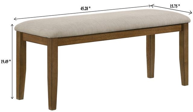 Crown Mark Glendale Beige/Brown Dining Bench-2