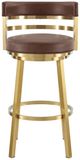 Armen Living Madrid Gold/Vintage Coffee Swivel Counter Stool-0