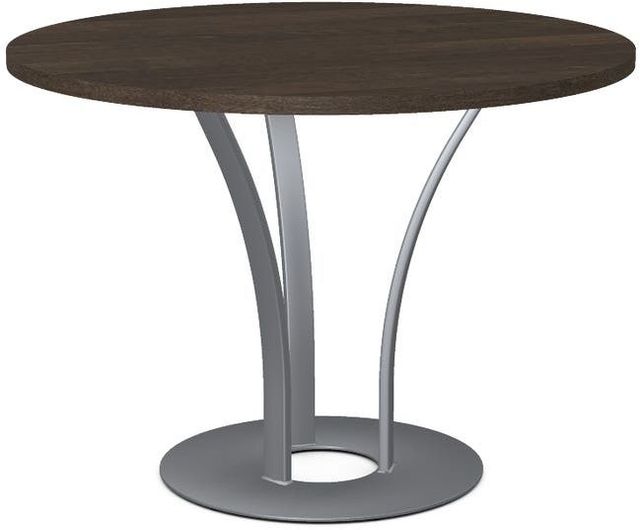 Amisco Customizable Dalia Birch Veneer Round Table with Metal Turnip Base-0