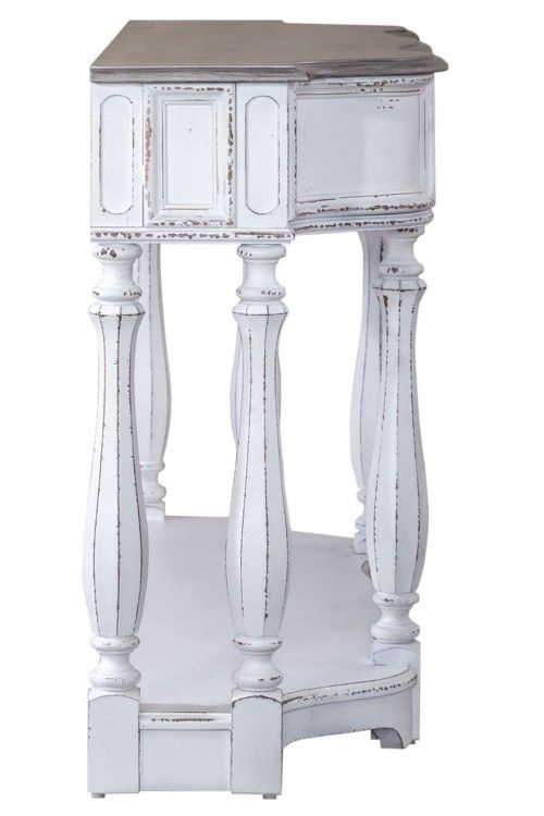 Liberty Furniture Magnolia Manor Weathered Bark 56'' Console Table with Antique White Base-3
