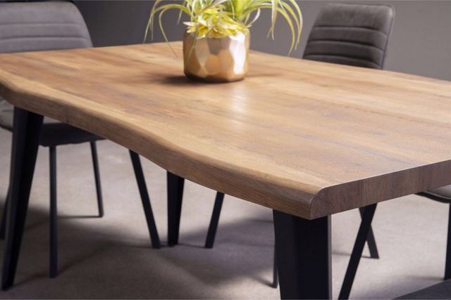 Mazin Furniture Ivanhoe Natural Dining Table with Black Metal Legs-2