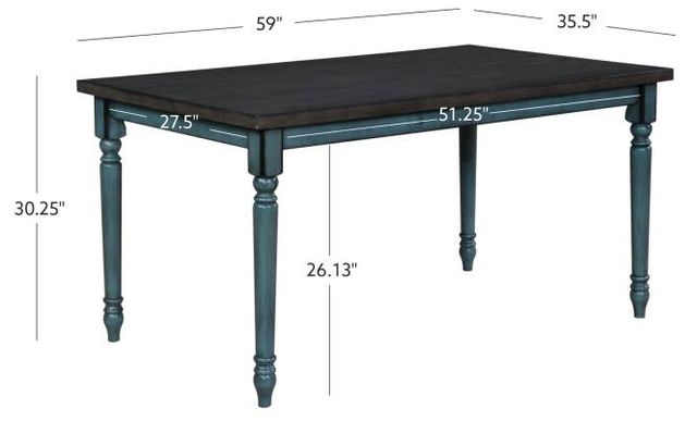 Powell® Willow 6-Piece Beige/Dark Gray/Teal Dining Table Set-2