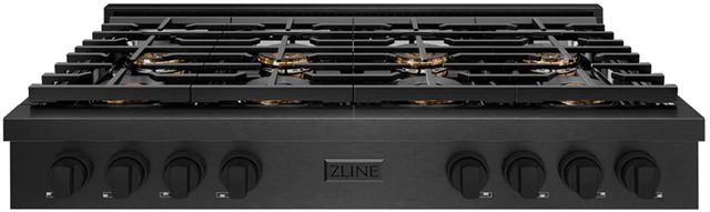 ZLINE Paramount 48" Black Satin Stainless Steel Gas Rangetop with 8 Burner DuoPro™ Cooktop-0